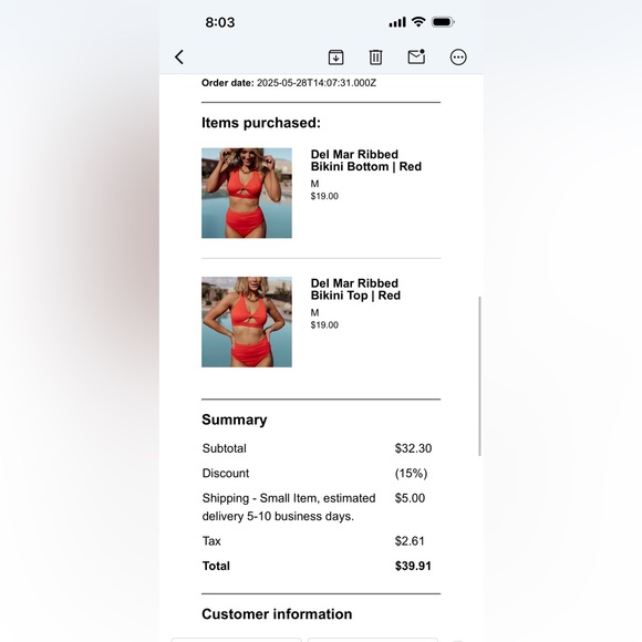 NWT Baltic Born Red Bikini - Picture 2 of 3